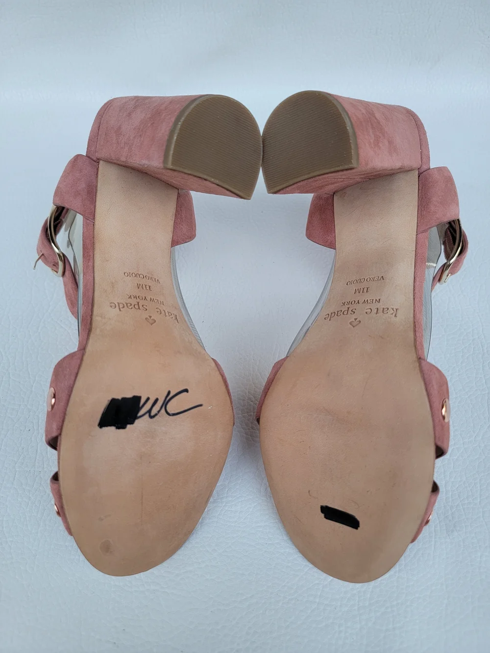 Kate Spade Pink Leather Ankle Strap Heels Womens Sz 11 The shoes show signs of n